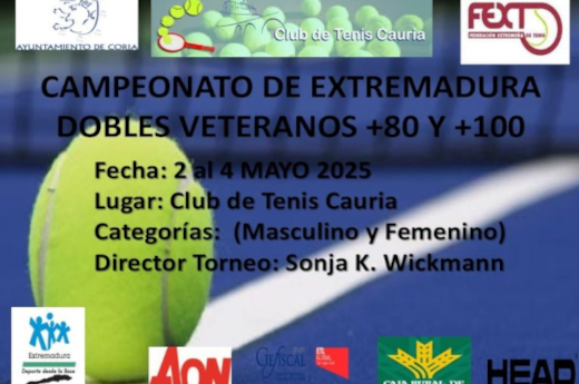 Emilio Leal se proclama campeón del Campeonato de Extremadura de dobles veteranos +100